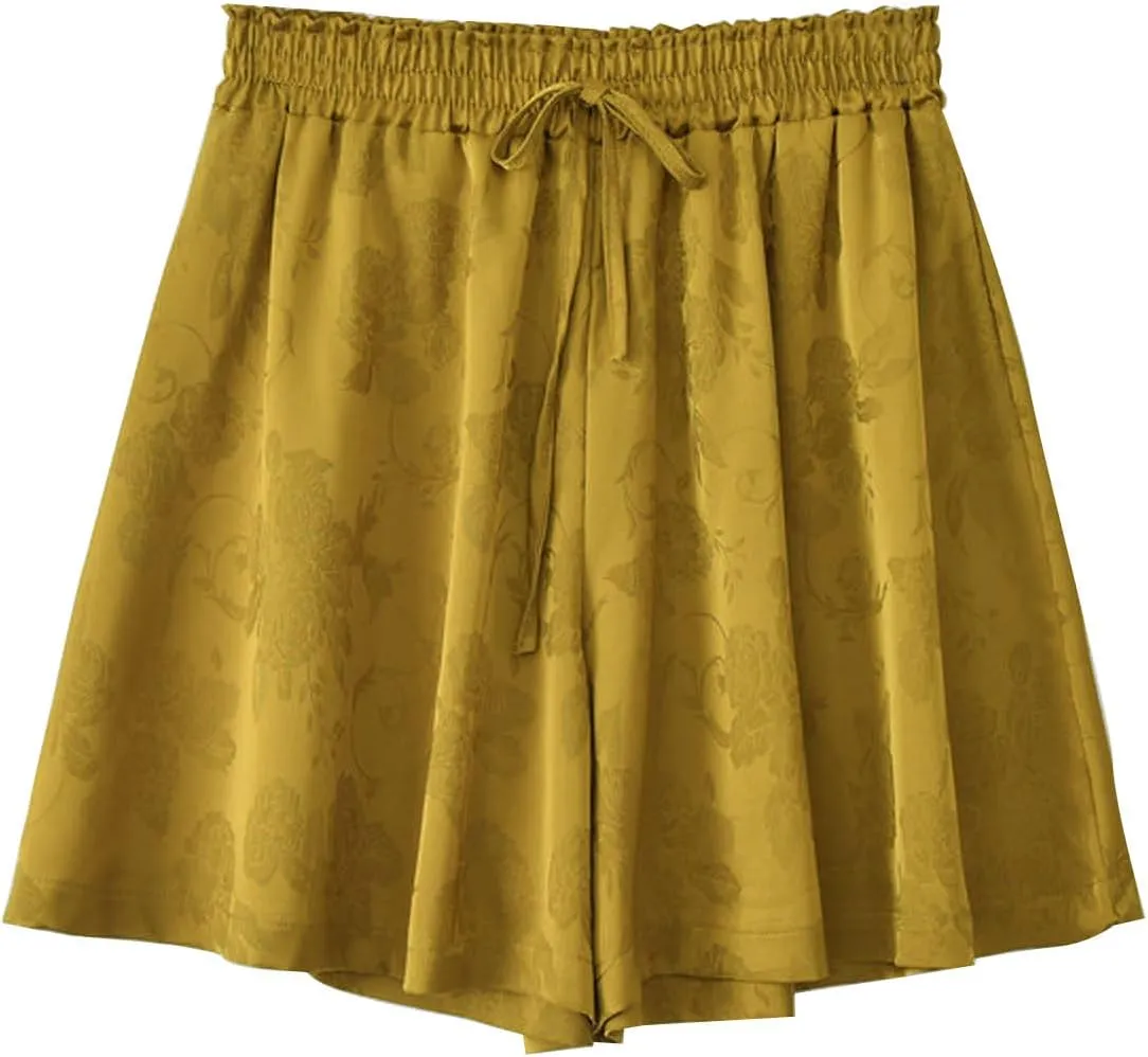 Linen Shorts for Women Elastic High Waisted Summer Running Shorts Lounge Lightweight Beach Vacation Pants