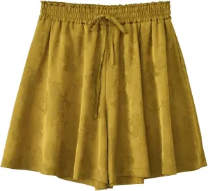 Linen Shorts for Women Elastic High Waisted Summer Running Shorts Lounge Lightweight Beach Vacation Pants