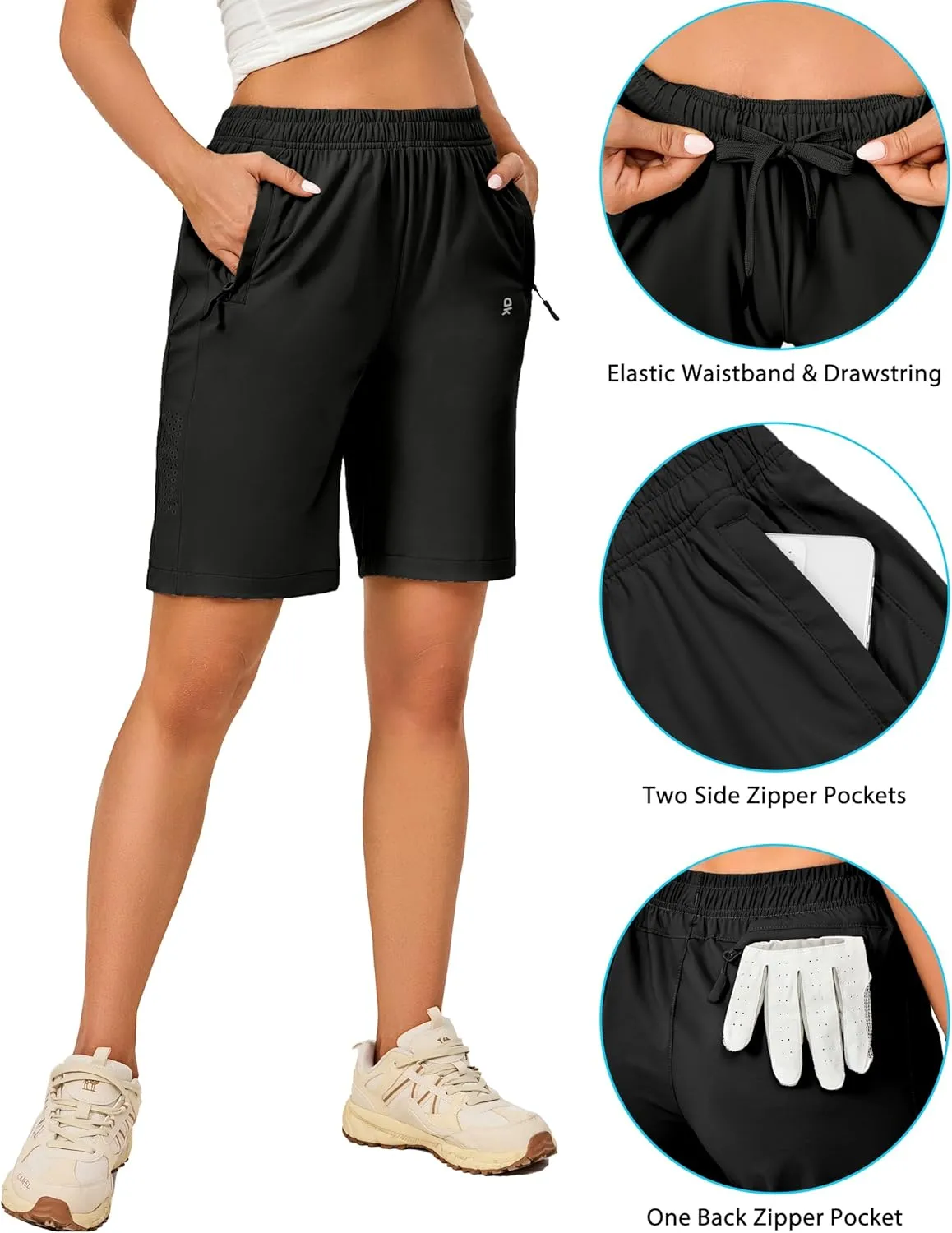Little Donkey Andy Women's Stretch Hiking Shorts Quick Dry Lightweight Athletic Shorts for Running Golf