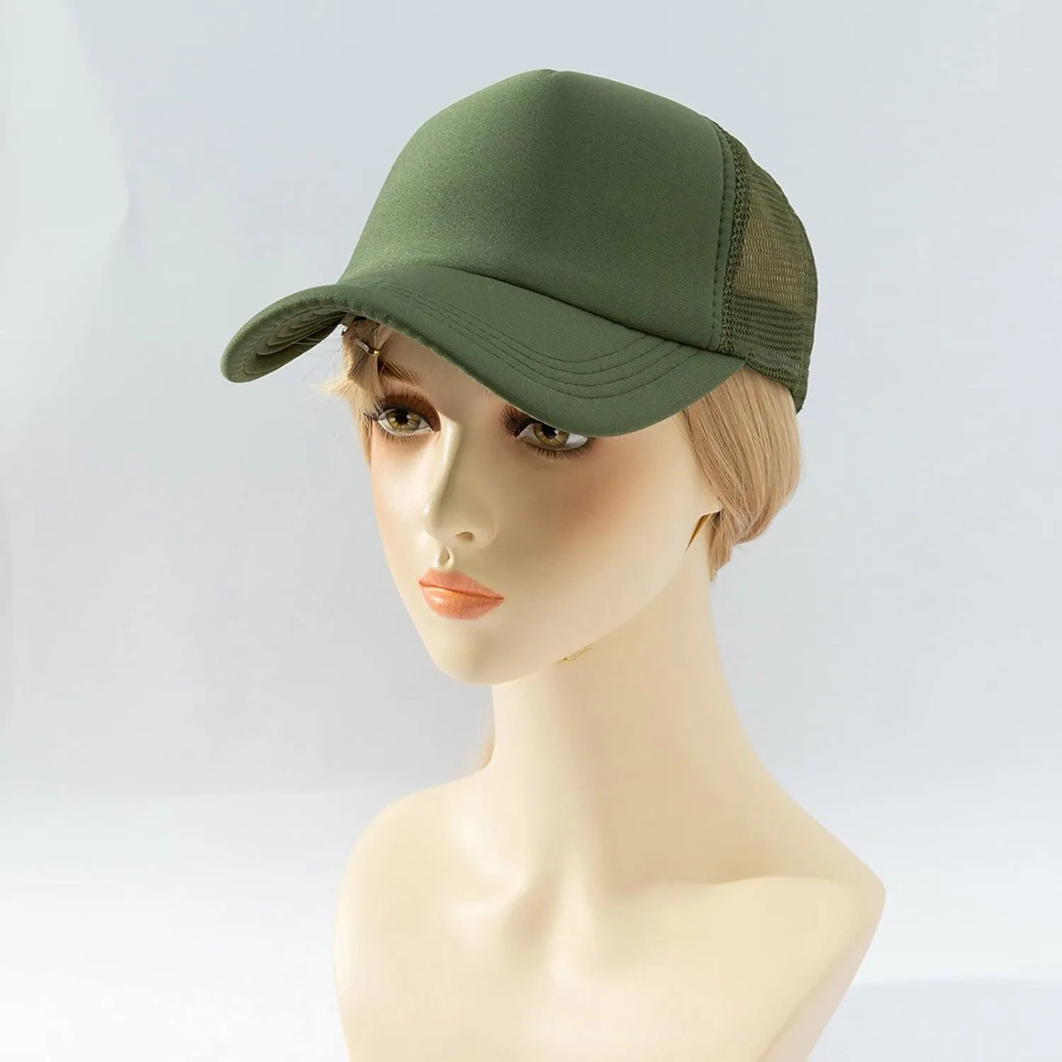 Low-Profile Classic Trucker Adjustable Snapback Hat Men's Mesh Back Ballcap Mesh Fish Flag Stretch-Fit Hat