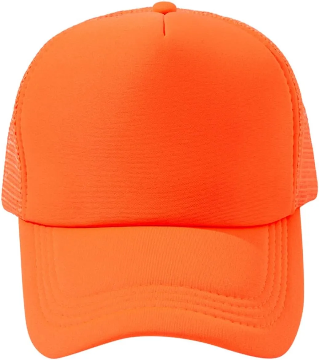 Low-Profile Classic Trucker Adjustable Snapback Hat Men's Mesh Back Ballcap Mesh Fish Flag Stretch-Fit Hat