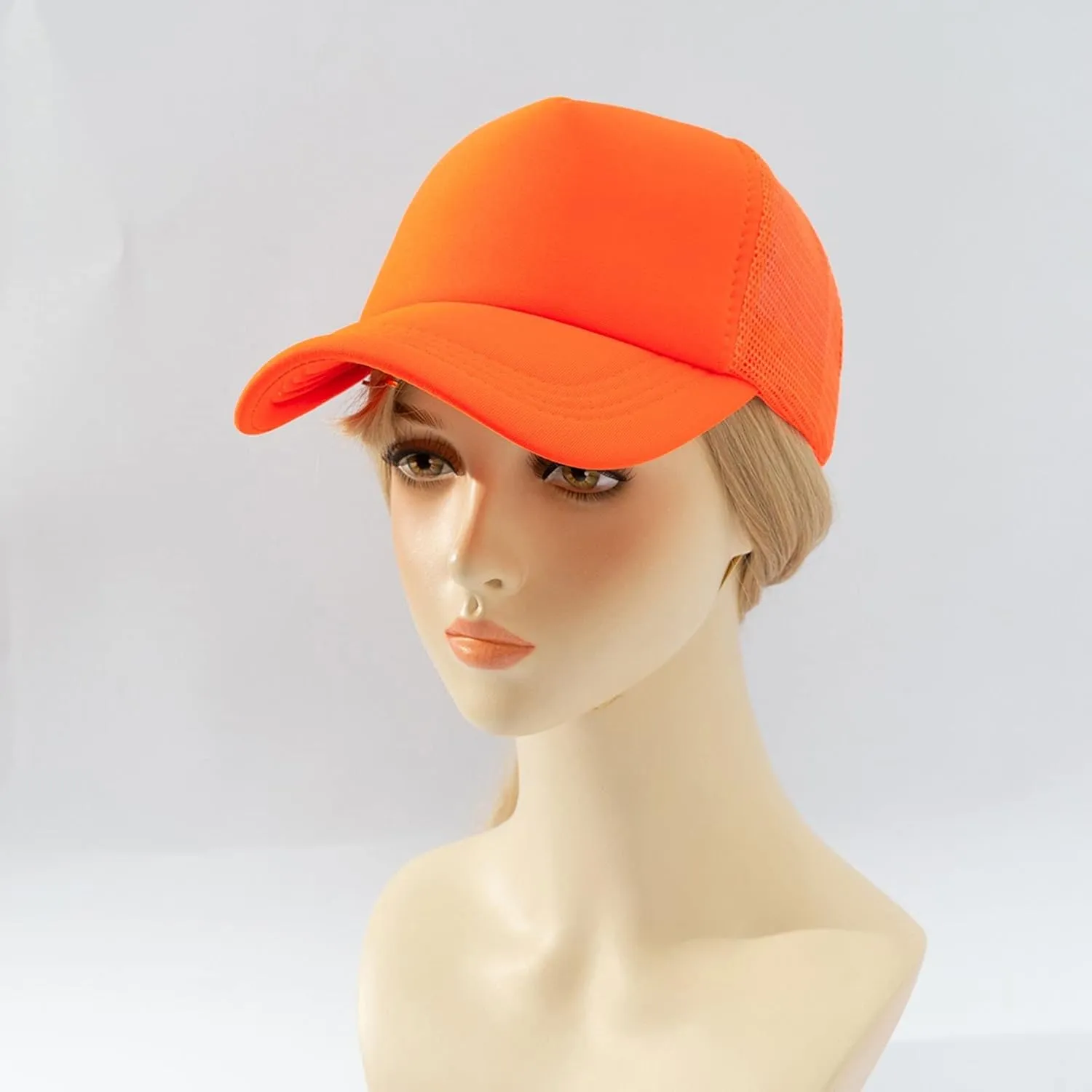 Low-Profile Classic Trucker Adjustable Snapback Hat Men's Mesh Back Ballcap Mesh Fish Flag Stretch-Fit Hat