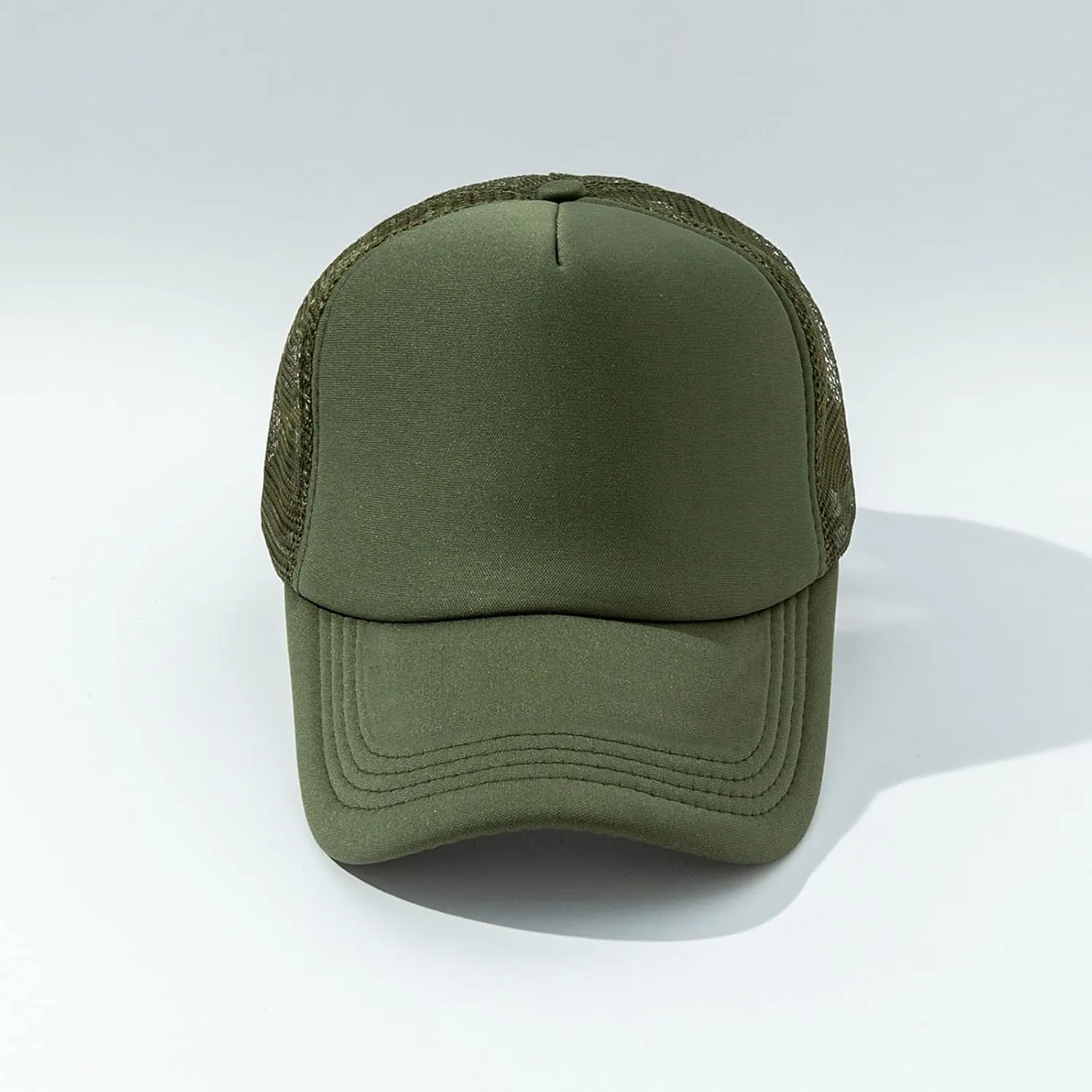 Low-Profile Classic Trucker Adjustable Snapback Hat Men's Mesh Back Ballcap Mesh Fish Flag Stretch-Fit Hat