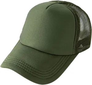 Low-Profile Classic Trucker Adjustable Snapback Hat Men's Mesh Back Ballcap Mesh Fish Flag Stretch-Fit Hat