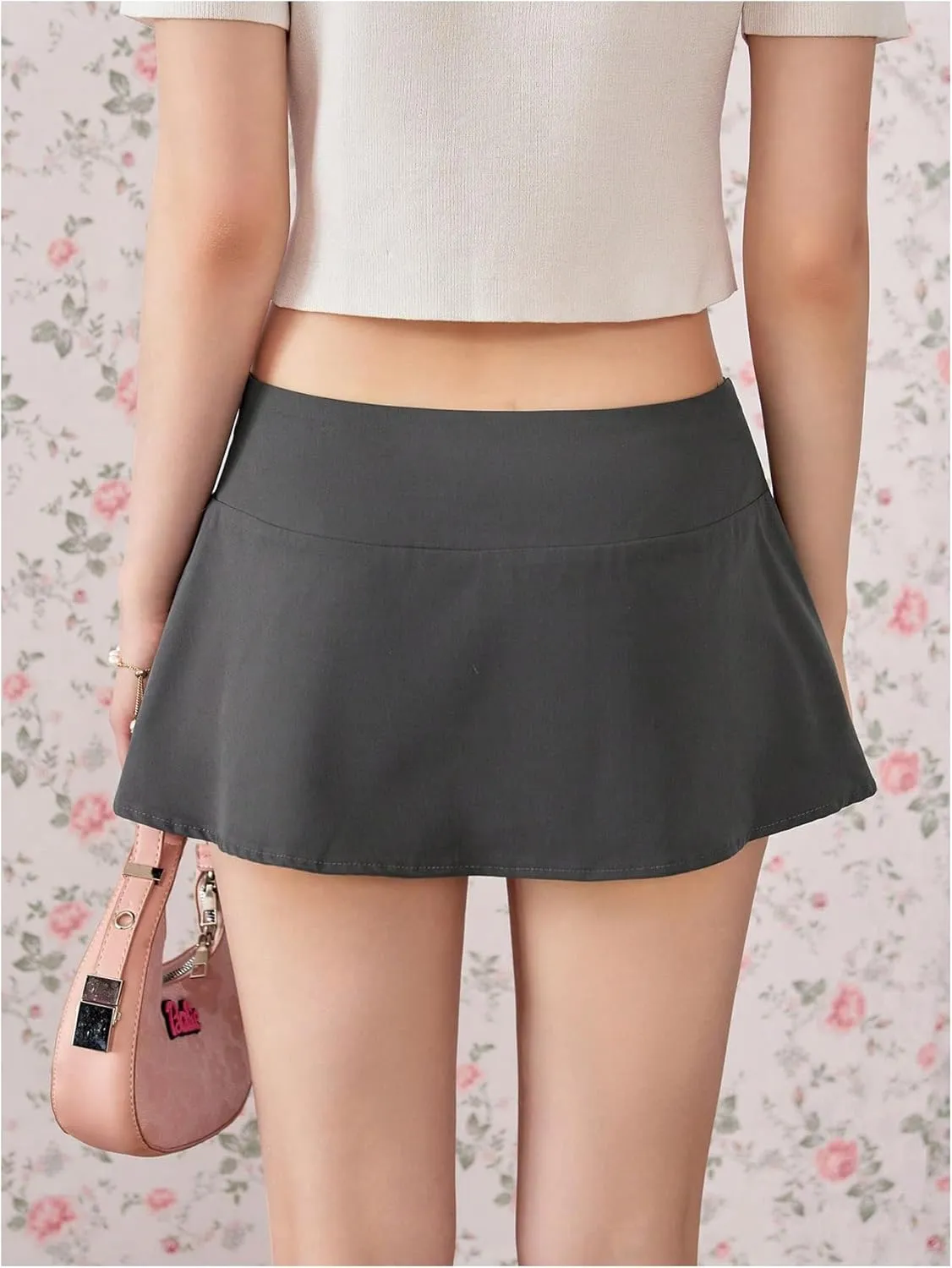 MakeMeChic Women's Y2k Skirts Summer Bowknot Pleated Skirt A Line Preppy Mini Skirts