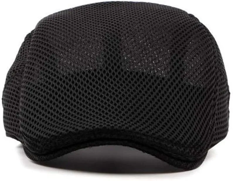 Men Breathable Mesh Summer Hat Newsboy Beret Ivy Cap Cabbie Flat Cap Thin Hats Cotton Baseball Cap