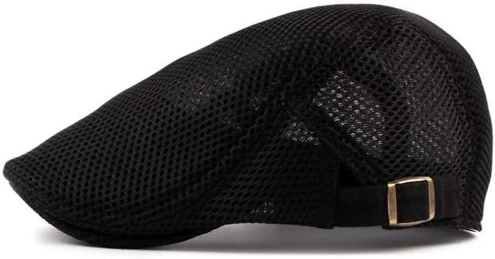 Men Breathable Mesh Summer Hat Newsboy Beret Ivy Cap Cabbie Flat Cap Thin Hats Cotton Baseball Cap