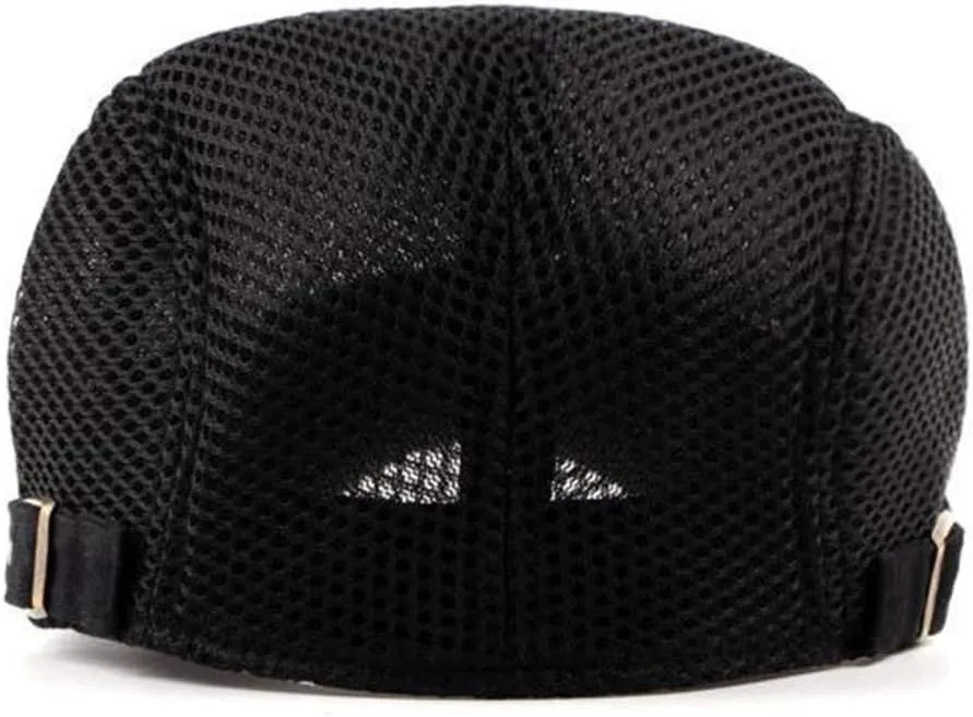 Men Breathable Mesh Summer Hat Newsboy Beret Ivy Cap Cabbie Flat Cap Thin Hats Cotton Baseball Cap