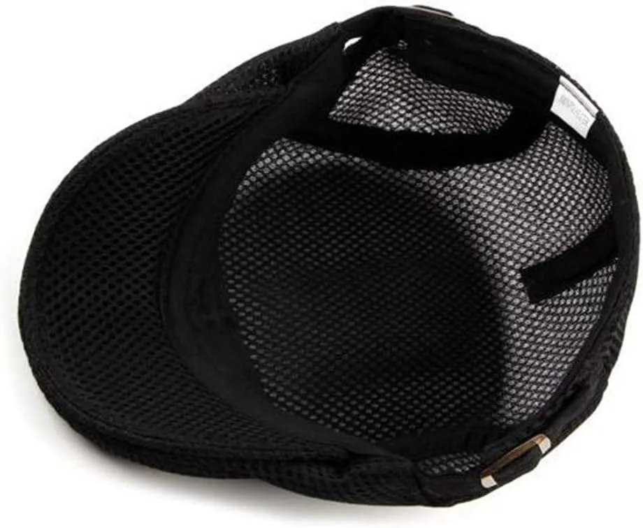 Men Breathable Mesh Summer Hat Newsboy Beret Ivy Cap Cabbie Flat Cap Thin Hats Cotton Baseball Cap