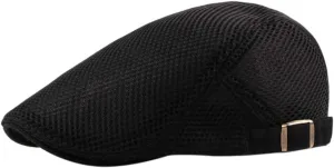 Men Breathable Mesh Summer Hat Newsboy Beret Ivy Cap Cabbie Flat Cap Thin Hats Cotton Baseball Cap