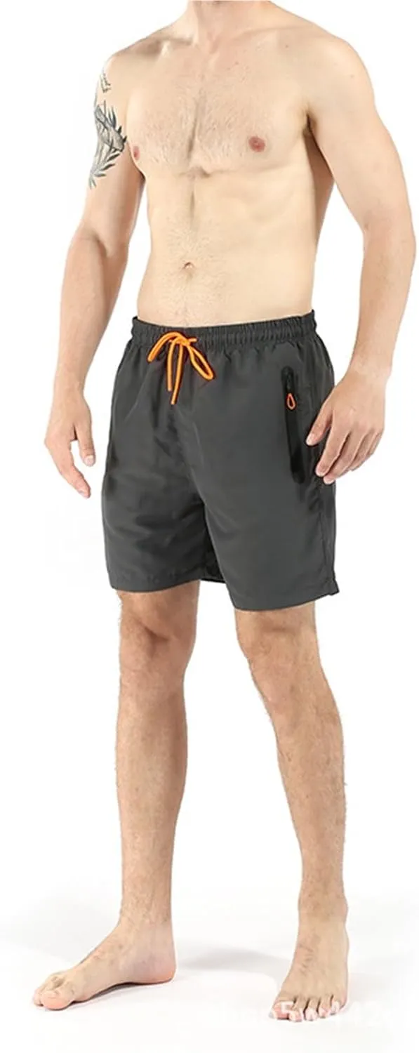 Men Lightweight Athletic Running Shorts Quick Dry Workout Shorts for Gym Shorts Hiking with Zipper Pockets
