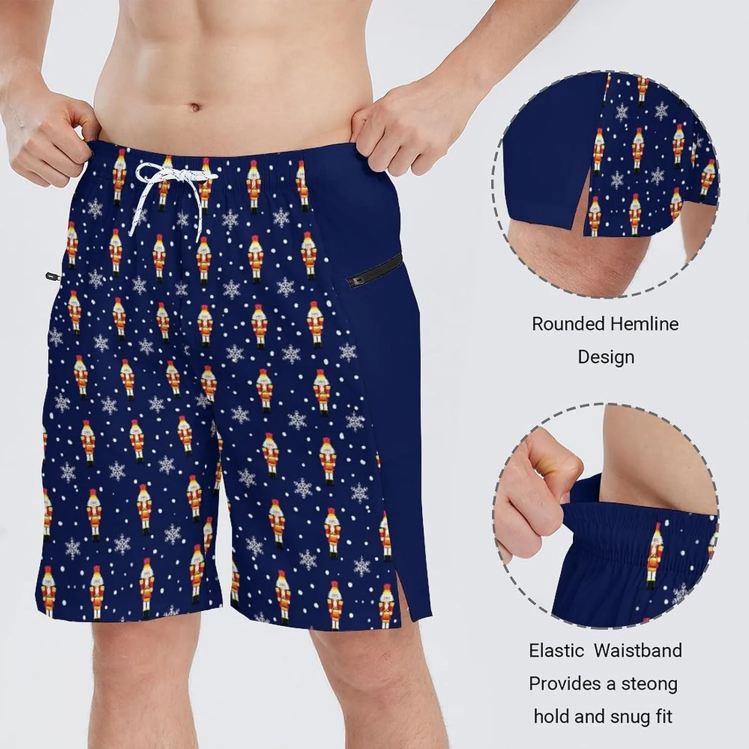 Men's Athletic Shorts with Liner 9" Pineapple Running Gym Shorts Quick Dry Casual Workout Shorts with Zipper Pockets