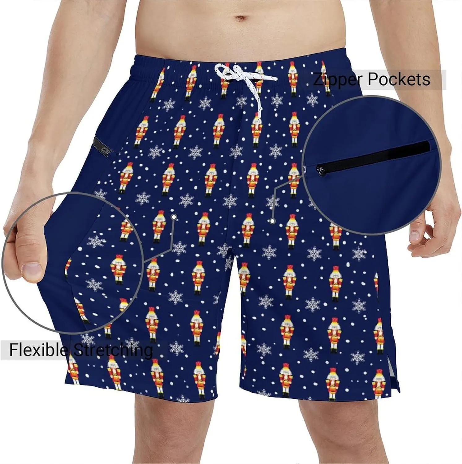Men's Athletic Shorts with Liner 9" Pineapple Running Gym Shorts Quick Dry Casual Workout Shorts with Zipper Pockets