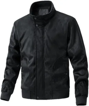 Men's Bomber Jacket Lightweight Vintage Faux Suede Bomber Jackets Baseball Tactical Coat Casual Thicken Warm Outerwear