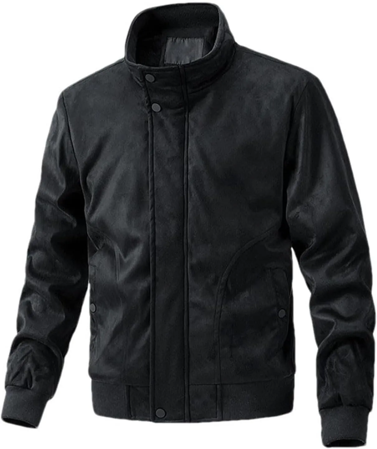 Men's Bomber Jacket Lightweight Vintage Faux Suede Bomber Jackets Baseball Tactical Coat Casual Thicken Warm Outerwear
