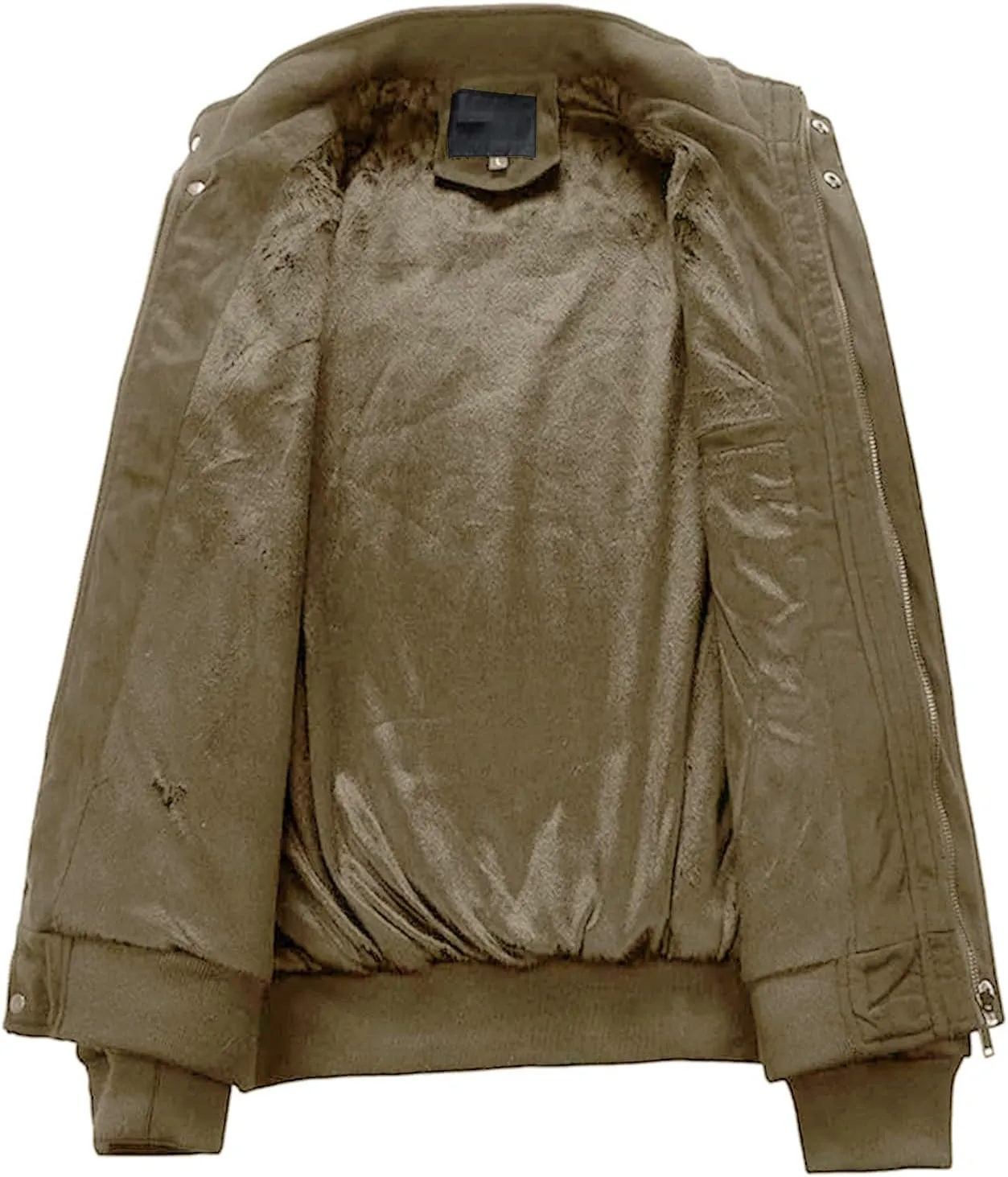 Men's Bomber Jacket Lightweight Vintage Faux Suede Bomber Jackets Baseball Tactical Coat Casual Thicken Warm Outerwear