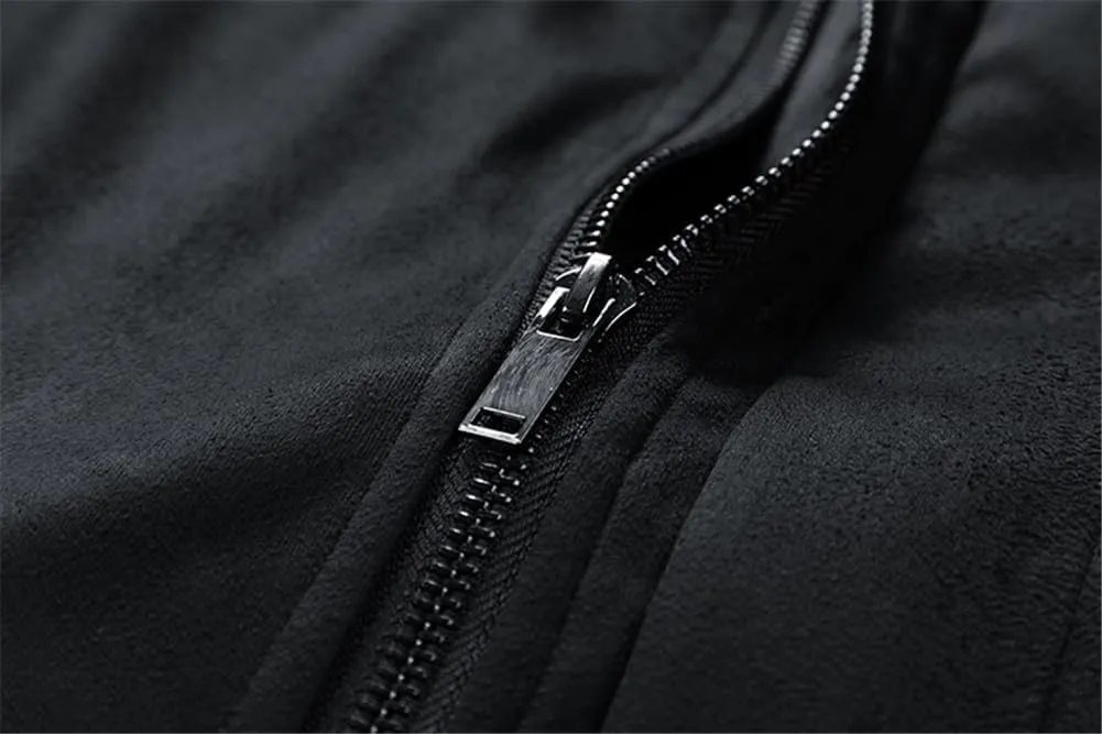 Men's Bomber Jacket Lightweight Vintage Faux Suede Bomber Jackets Baseball Tactical Coat Casual Thicken Warm Outerwear