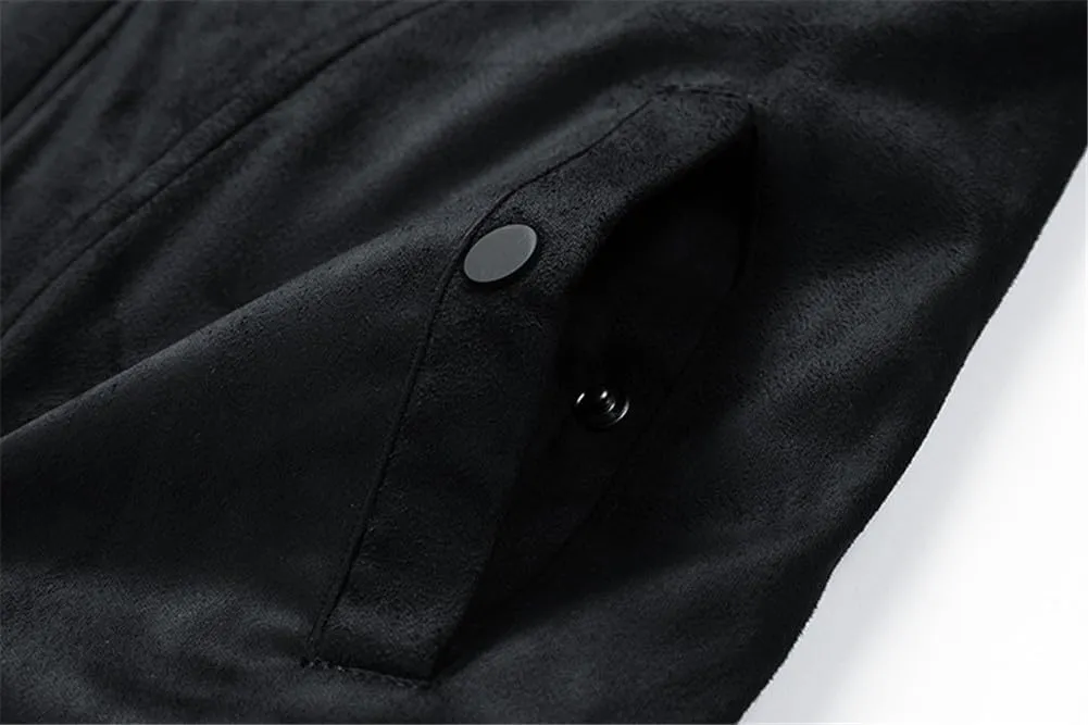 Men's Bomber Jacket Lightweight Vintage Faux Suede Bomber Jackets Baseball Tactical Coat Casual Thicken Warm Outerwear