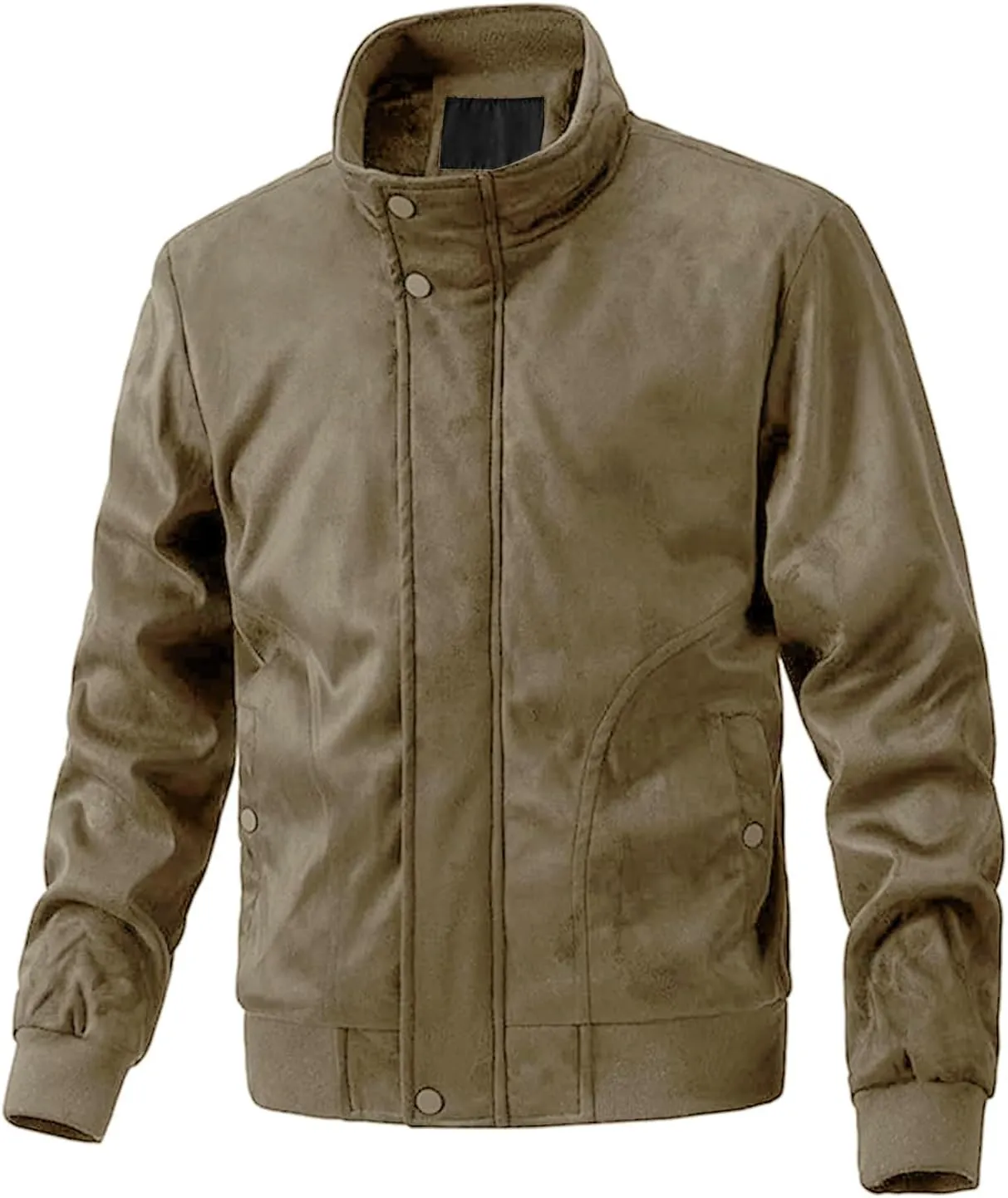 Men's Bomber Jacket Lightweight Vintage Faux Suede Bomber Jackets Baseball Tactical Coat Casual Thicken Warm Outerwear