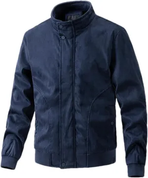 Men's Bomber Jacket Lightweight Vintage Faux Suede Bomber Jackets Baseball Tactical Coat Casual Thicken Warm Outerwear