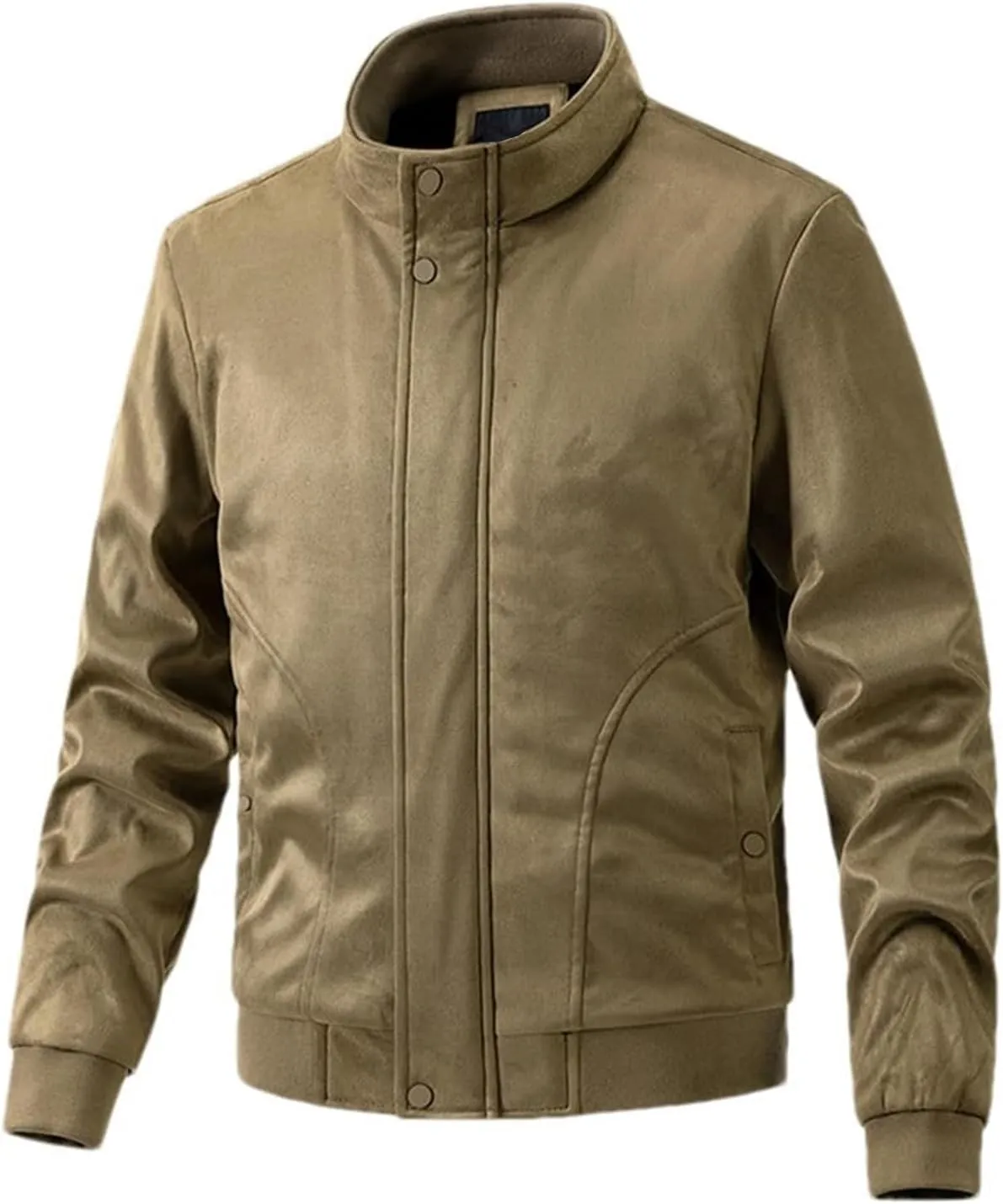 Men's Bomber Jacket Lightweight Vintage Faux Suede Bomber Jackets Baseball Tactical Coat Casual Thicken Warm Outerwear