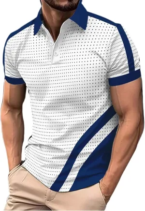 Men's Casual Polo Shirt Athletic Gym Bodybuilding Performance Workout Tee Tops Quick Dry Fitness Sport Running Shirts