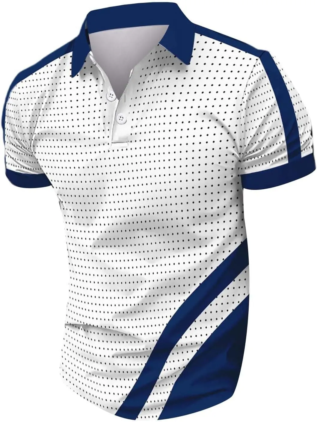 Men's Casual Polo Shirt Athletic Gym Bodybuilding Performance Workout Tee Tops Quick Dry Fitness Sport Running Shirts