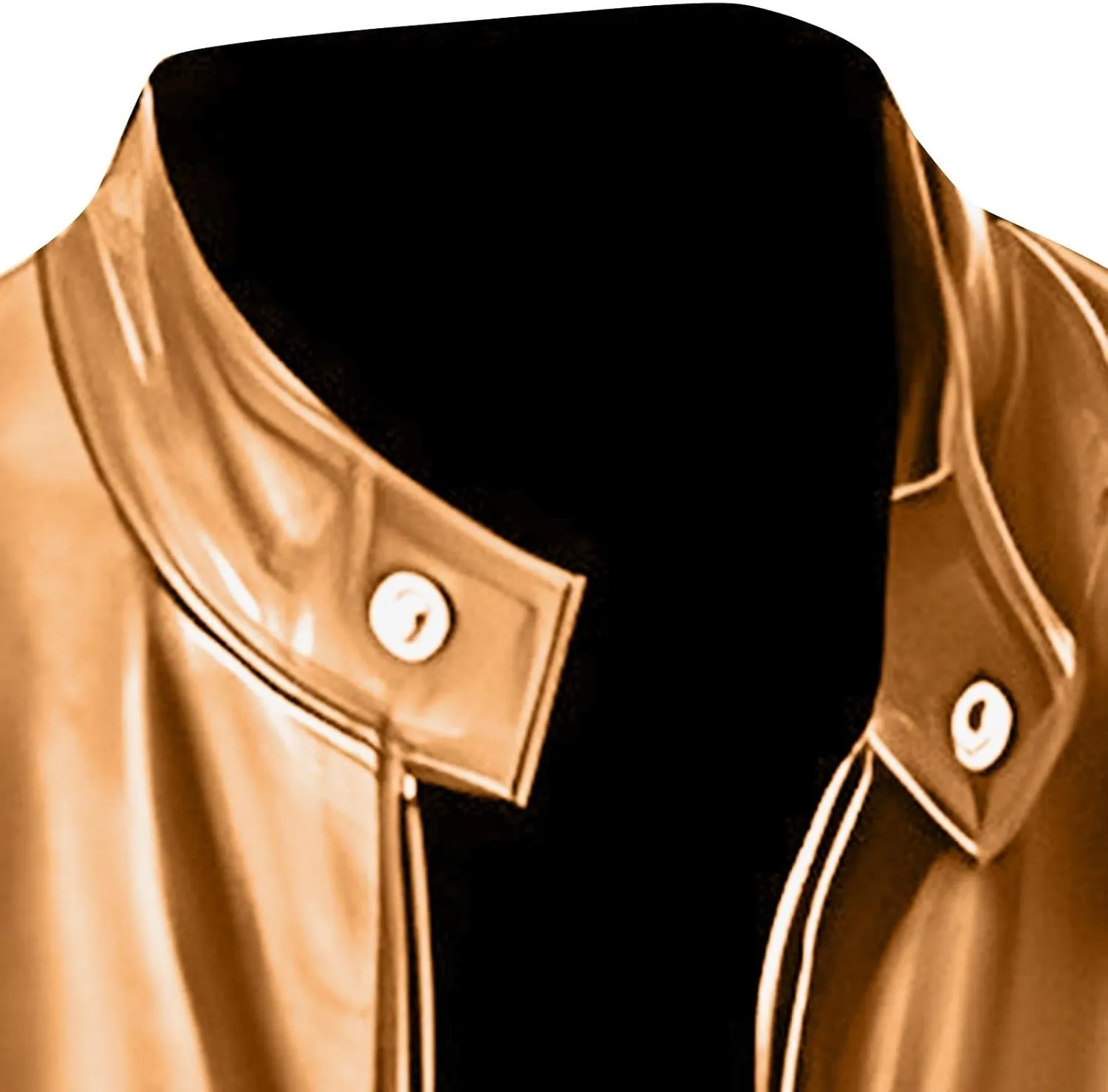Men's Classic Black Moto Leather Jacket with Zipper Front Solid Color Long Sleeved Casual Leather Motorcycle Jackets