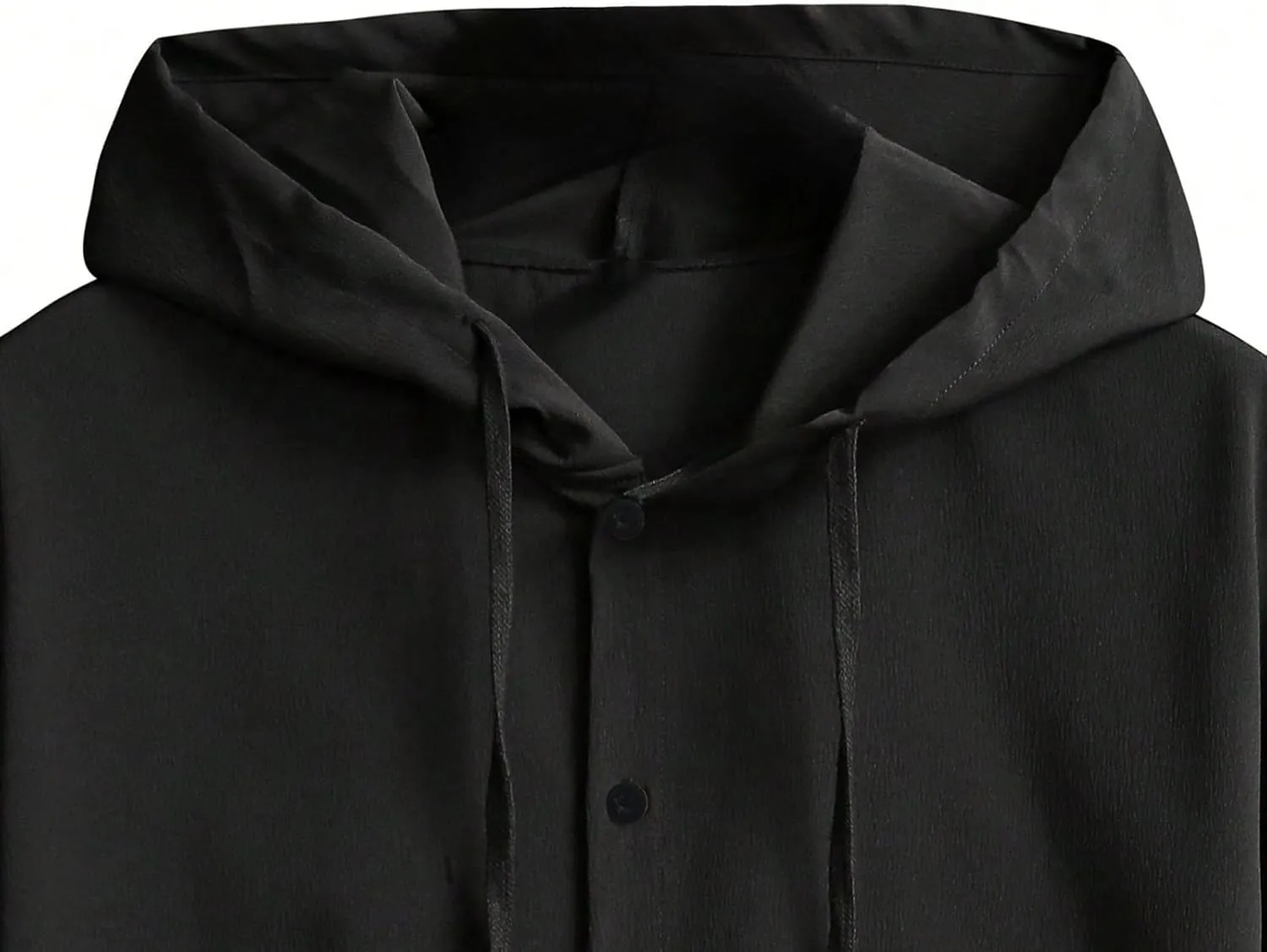 Men's Cotton Linen Shirts with Hood Long Sleeve Lace Up Button Down Shirt Quick Dry Boho Summer Beach Hipster Hoodies