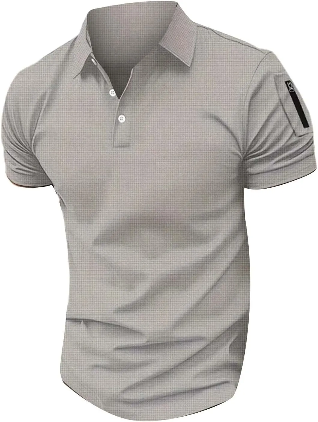 Men's Golf Polo Shirts Stylish Striped Texture Short Sleeve Smart Dress T-Shirt Athletic Polos Casual Collared Shirt