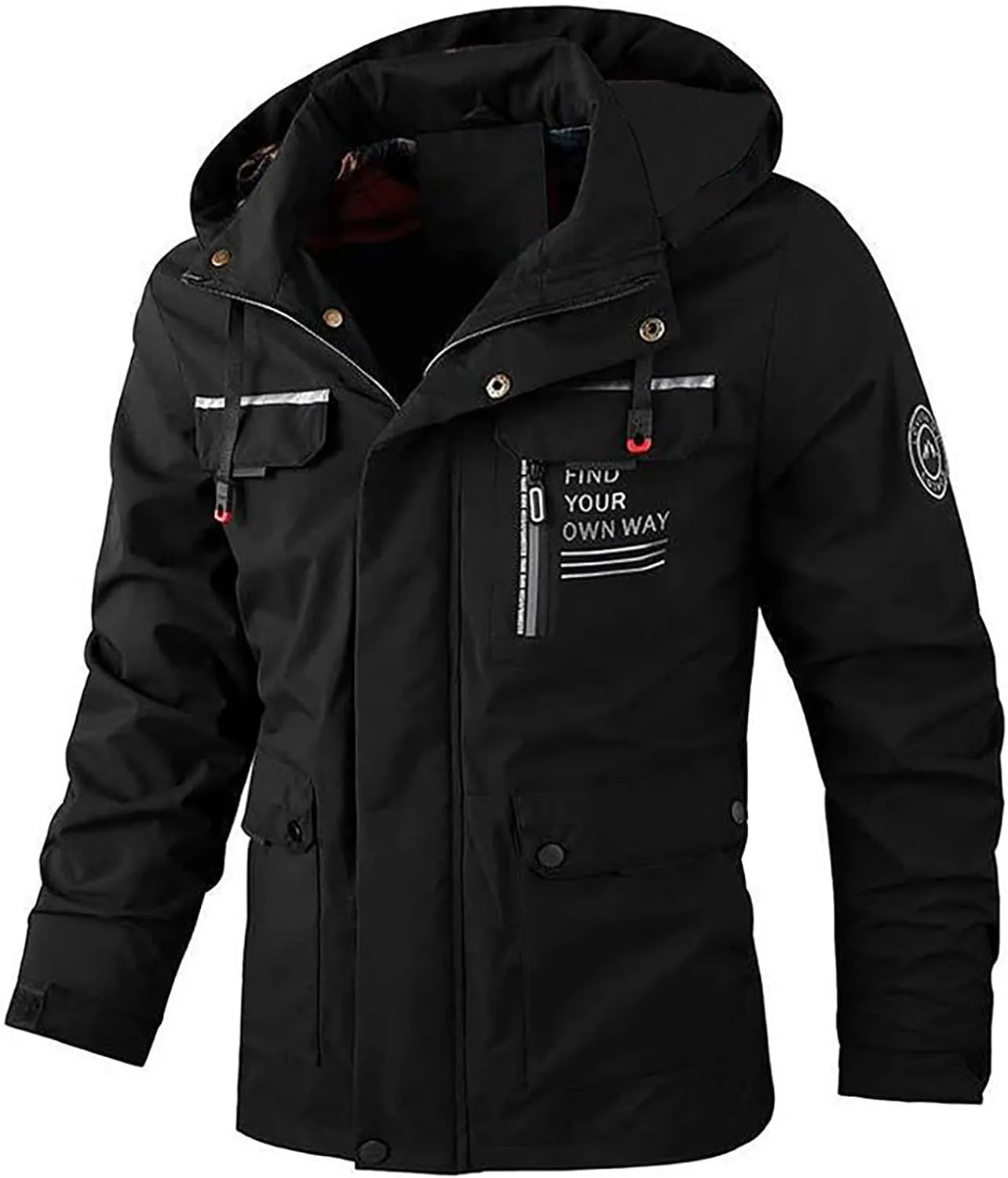 Men'S Hooded Softshell Jacket Waterproof Lightweight Windbreaker Fleece Lined Rain Shell Jacket Plus Size