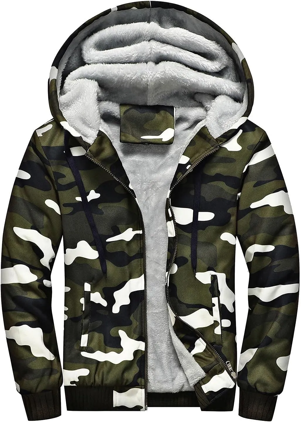 Mens Jacket Winter Heavyweight Workout Zip Long Sleeve Sherpa Lined Warm Hoodie Jackets Sweatshirt Coats Sports,S-5XL
