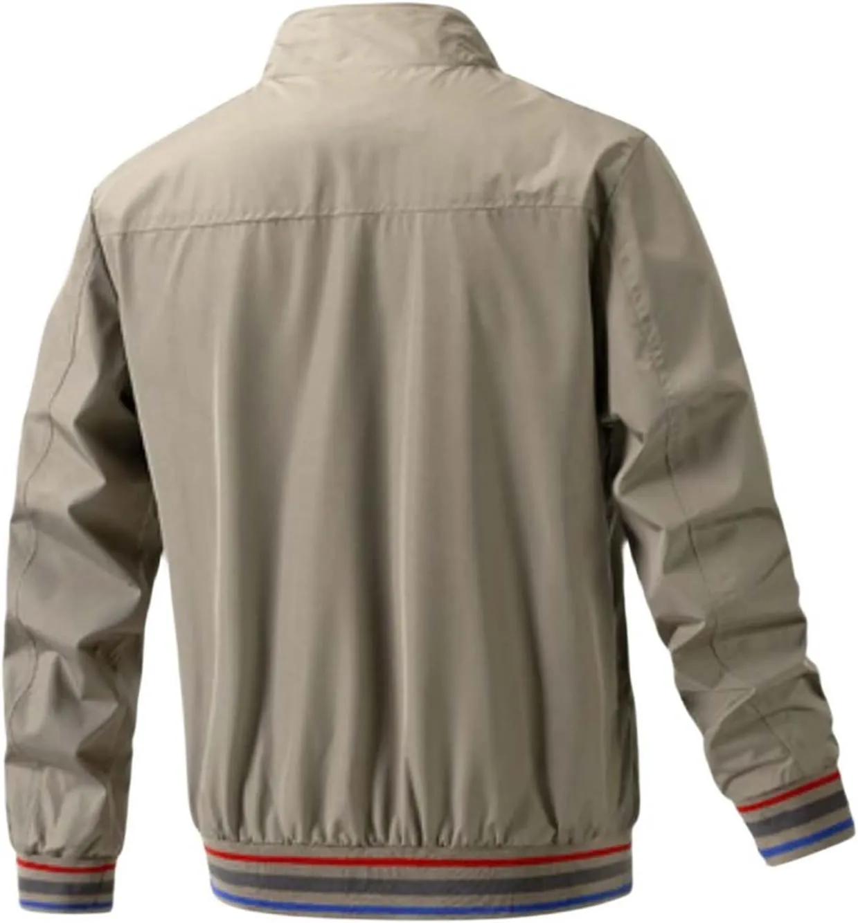 Mens Lightweight Casual Windbreaker Bomber Jacket with Pockets, Water Resistant Breathable Full Zip Thin Jacket