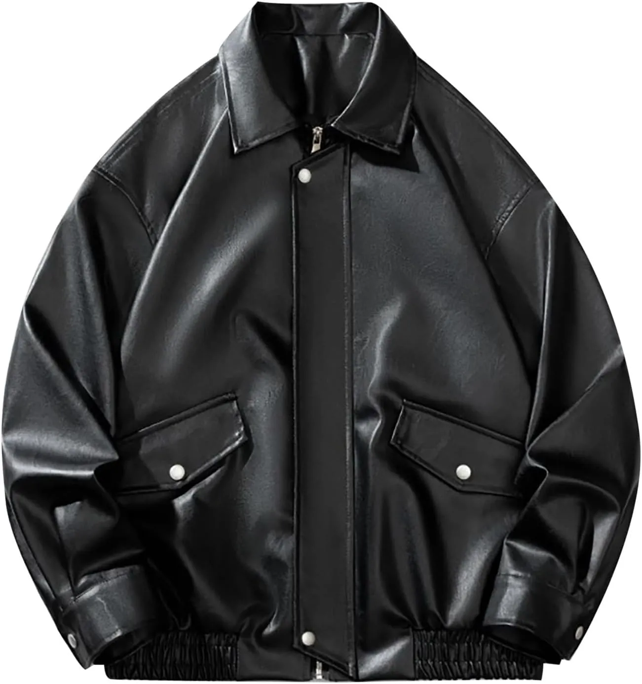 Mens Motorcycle Jacket Windbreaker Zipper Up Solid Lapel Collar Oversize Fashion Coat Spring Fall 2024 Shell Jackets