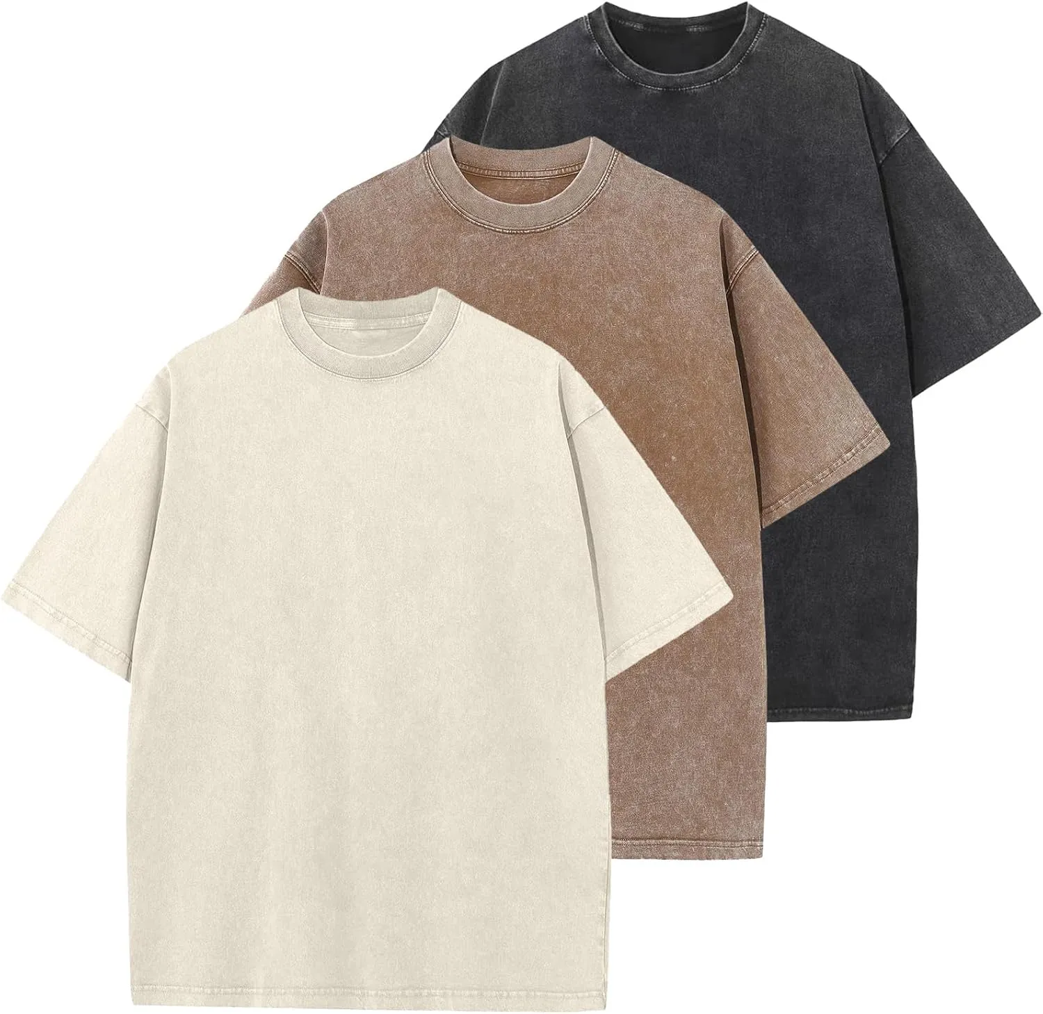 Men's Oversized Cotton T-Shirts Unisex Vintage Streetwear Tee Loose Fit Casual Shirt Gym Lounge Wear