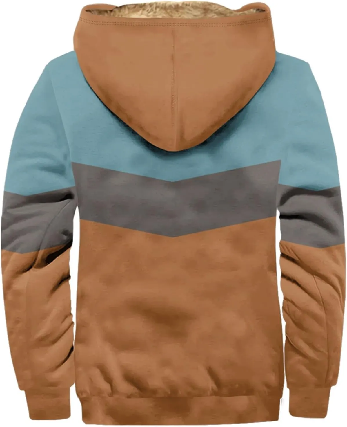 Men's Oversized Jackets Full Zip Thicken Fleece Sherpa Lined Winter Hooded Work Utility Jacket Warm Coat with Pockets