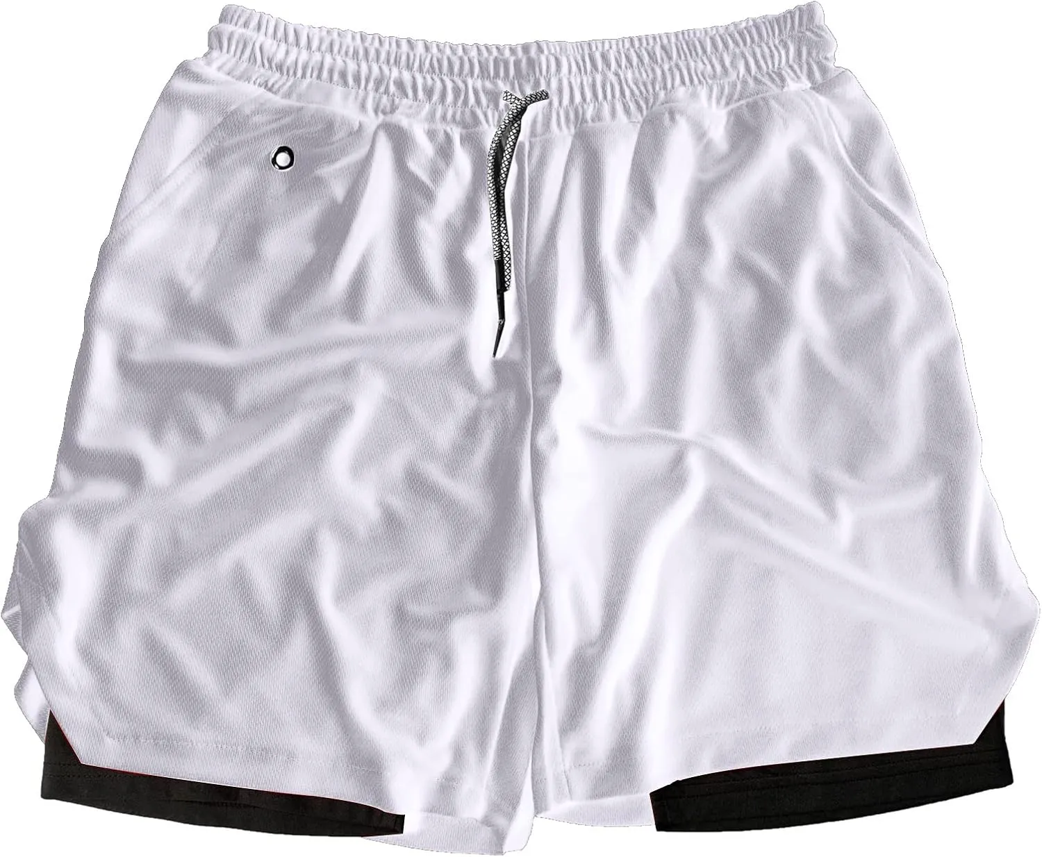 Men's Running Shorts Mesh Gym Athletic Workout Shorts for Men 2 in 1 Quick Dry Sports Shorts with Liner and Pockets