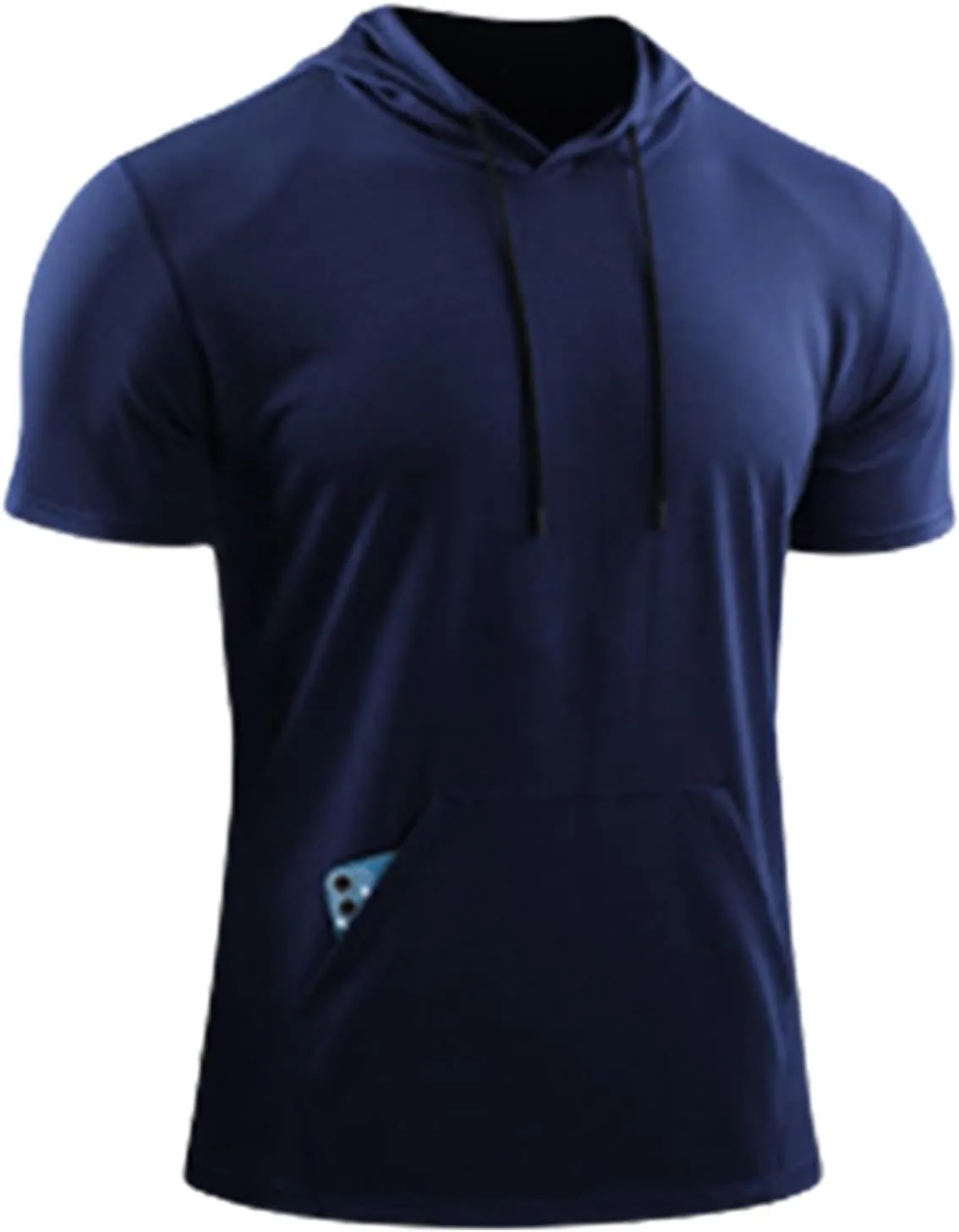 Mens Short Sleeve Hoodies Running Workout Gym Swetshirts Muscle Fit Sport Moisture Wicking Tees UPF 50  Active Tops