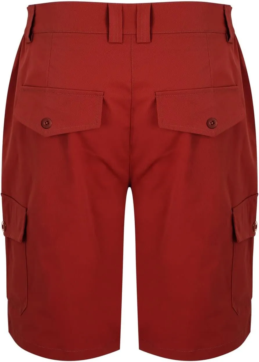Mens Summer Cargo Shorts Classic Flat Front Chino Shorts Lightweight Twill Cotton Multi Pockets Casual Work Shorts