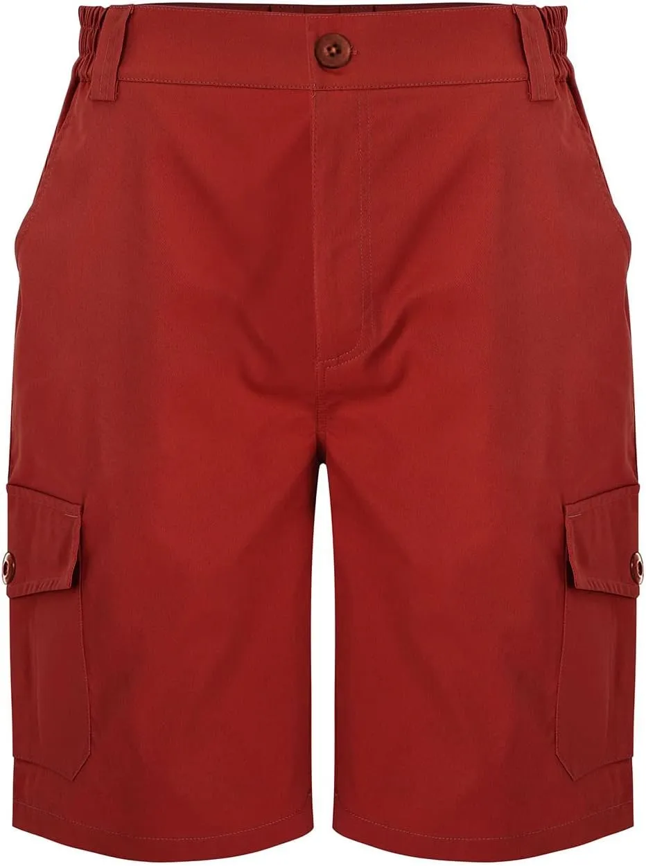 Mens Summer Cargo Shorts Classic Flat Front Chino Shorts Lightweight Twill Cotton Multi Pockets Casual Work Shorts