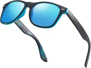 Mens Sunglasses Polarized,Trendy 2025 Classic Black Rectangle Sunglasses for Fishing Travelling Climbing