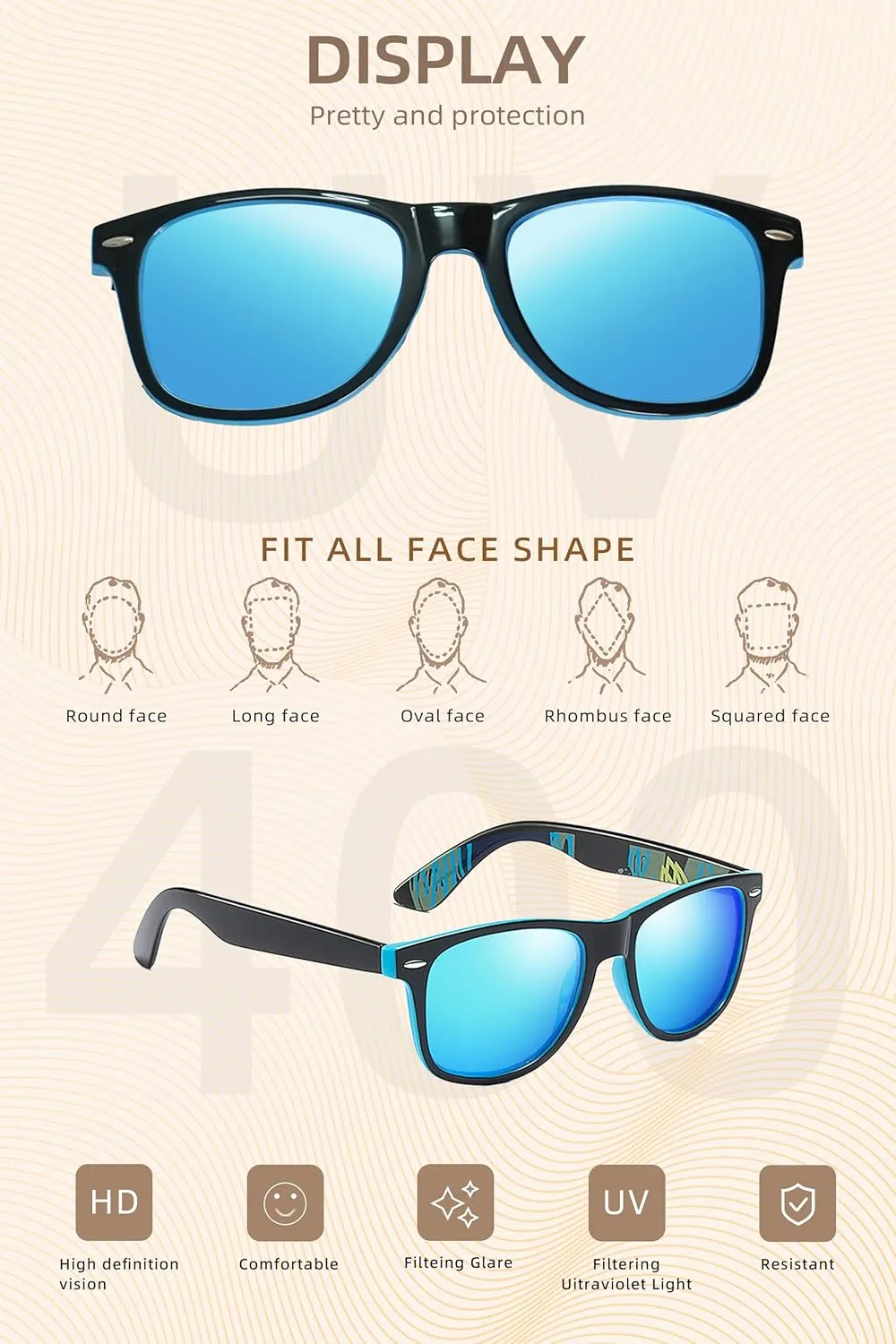 Mens Sunglasses Polarized,Trendy 2025 Classic Black Rectangle Sunglasses for Fishing Travelling Climbing