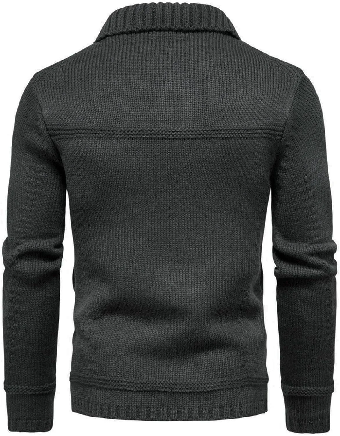 Mens Sweaters Casual Stand Collar Cardigan Button Down Cable Knitted Lightweight Slim Fit Sweater Coat Winter Clothes