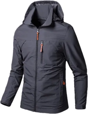 Mens Waterproof Hooded Jackets Lightweight Windbreaker Outdoor Sports Coat Knitted for Male Clothing, Thin Overcoat