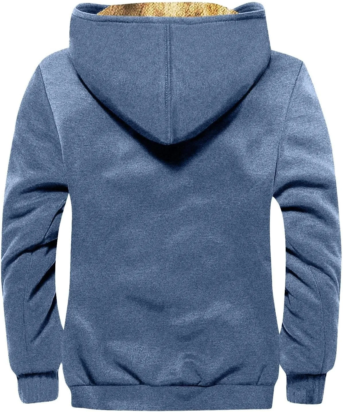 Men's Winter Sherpa Lined Hoodie Jacket Flag Print Zip Up Sweatshirt Heavyweight Warm Fleece Coat with Pockets M-7XL