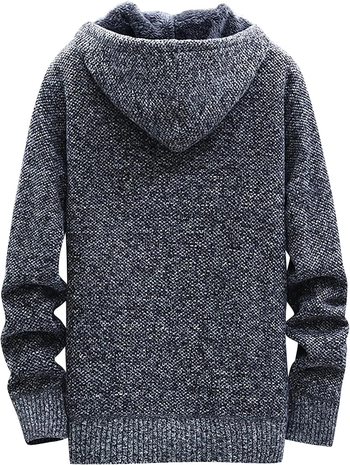 Men's Winter Sherpa Lined Hoodie Jackets Full Zip Up Sweater Knit Cardigan Warm Fleece Coats, M-3XL