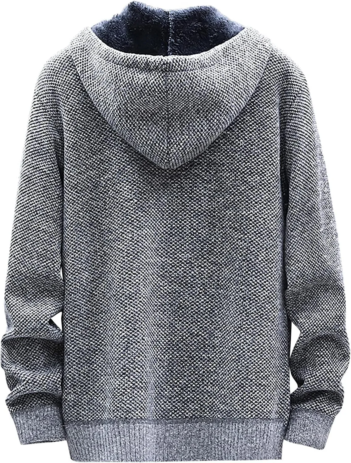 Men's Winter Sherpa Lined Hoodie Jackets Full Zip Up Sweater Knit Cardigan Warm Fleece Coats, M-3XL