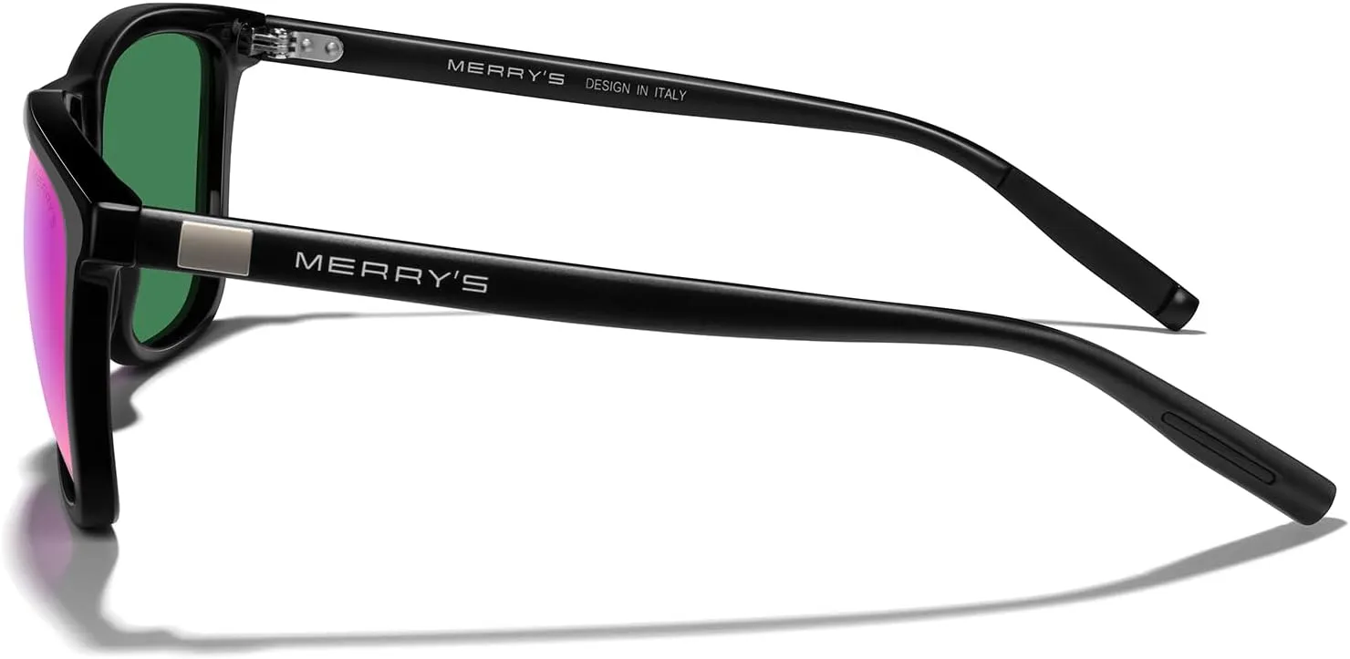 MERRY'S Unisex Polarized Sunglasses for Women Men Classic Retro Designer Style Aluminum Legs