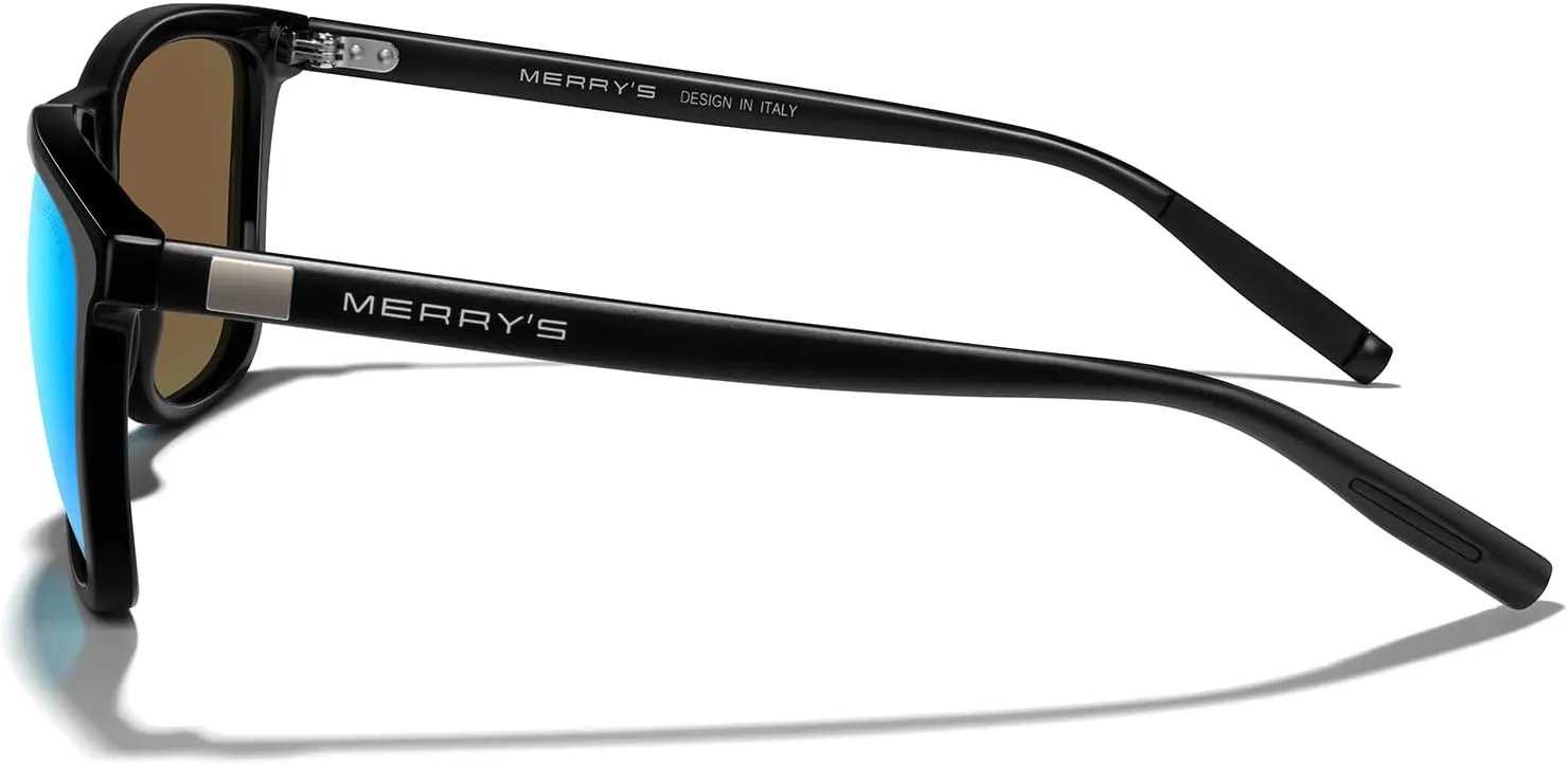 MERRY'S Unisex Polarized Sunglasses for Women Men Classic Retro Designer Style Aluminum Legs