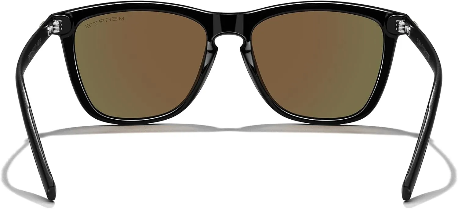 MERRY'S Unisex Polarized Sunglasses for Women Men Classic Retro Designer Style Aluminum Legs